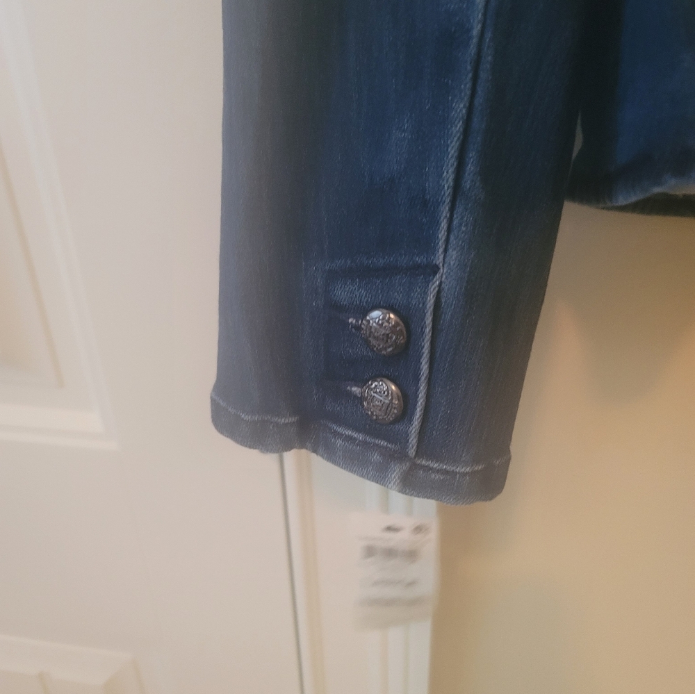 NWT INC Dark Denim Puffy Sleeve Jacket Coat Blazer - Picture 5 of 11